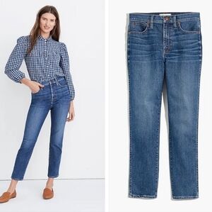 Madewell Stovepipe Blue Denim Mid Rise Straight Jeans Size 27